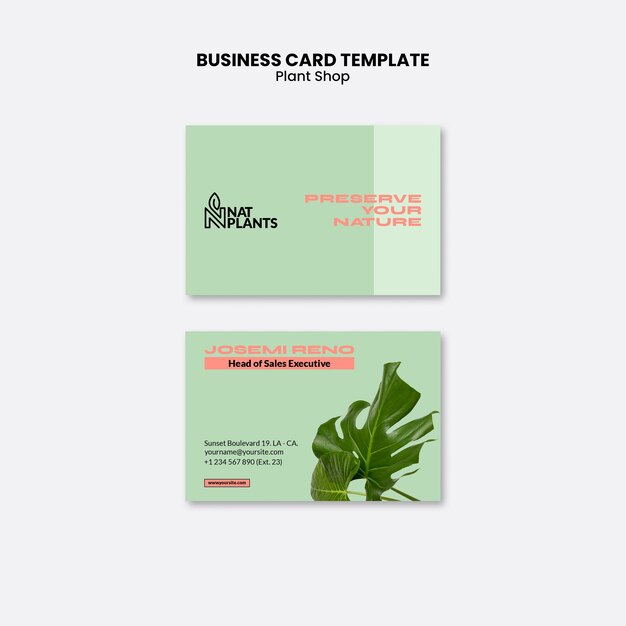 Plant shop business card template