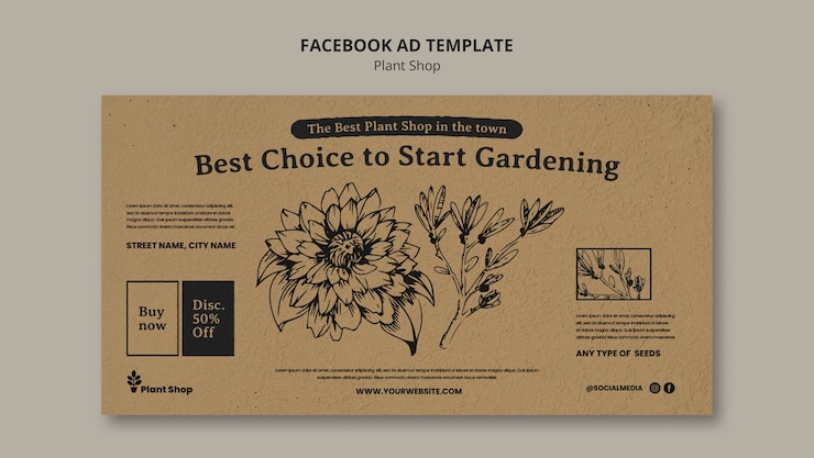 Free PSD plant shop facebook template