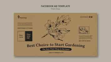 Free PSD plant shop facebook template