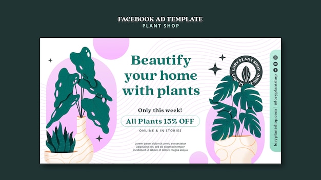 Free PSD plant shop facebook template