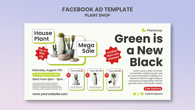 Free PSD plant shop template design