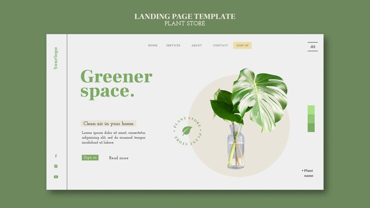 Free PSD plant store web template