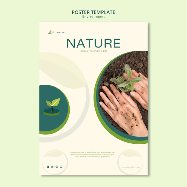 Free PSD plant a tree poster template