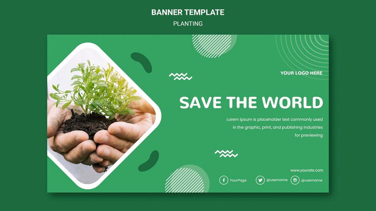 Free PSD plant trees for better air banner template