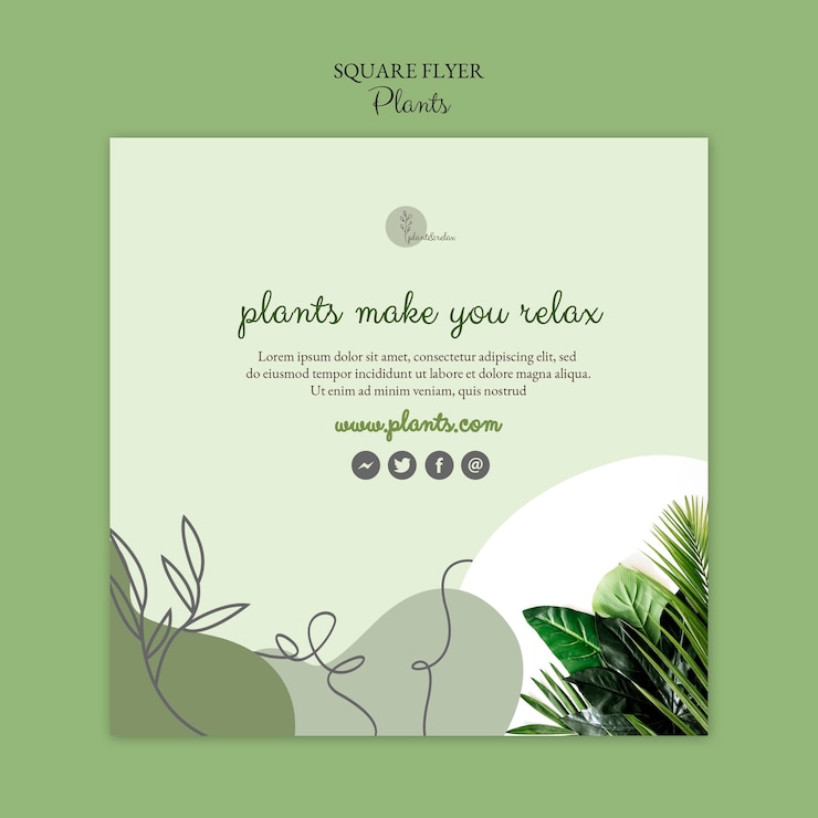 Free PSD plants flyer template theme