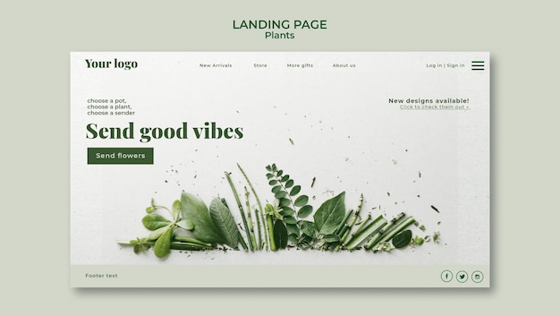 Free PSD plants landing page