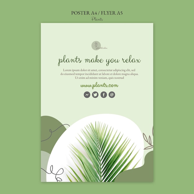 Free PSD plants poster template