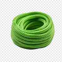 Free PSD a plastic rope of green color is coiled and placed isolated on transparent background