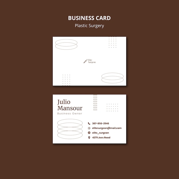 Plastic surgery business card template