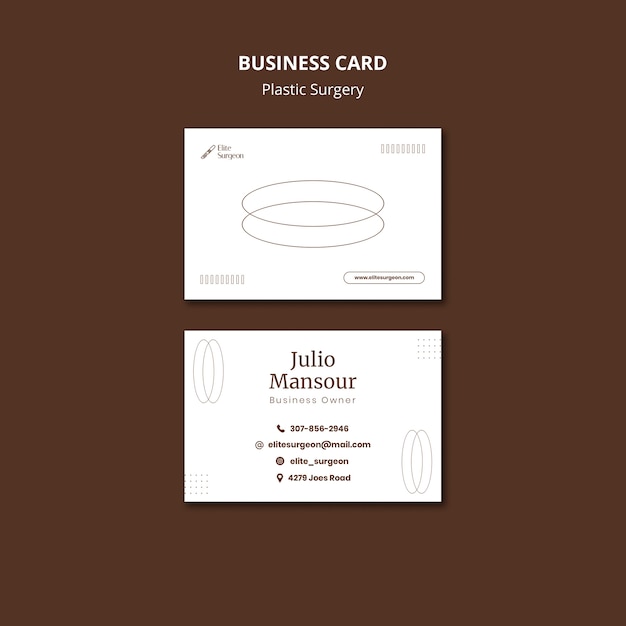 Free PSD plastic surgery business card template