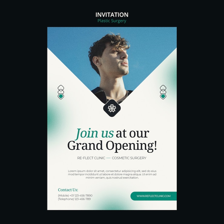 Free PSD plastic surgery clinic invitation template