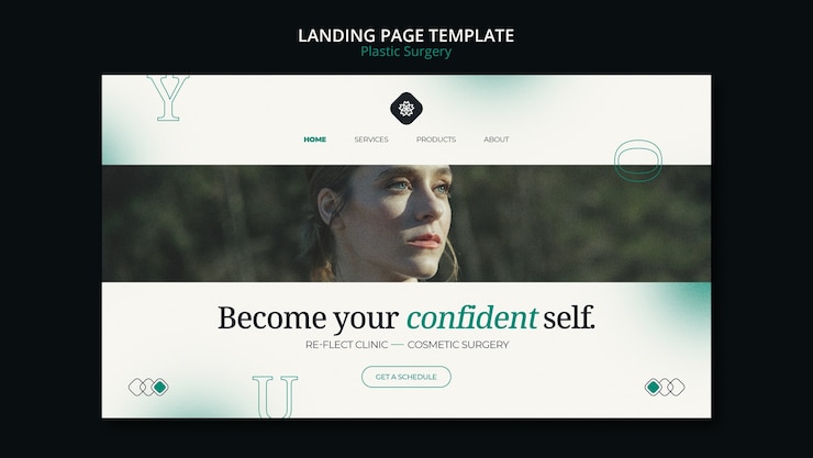 Free PSD plastic surgery clinic landing page template