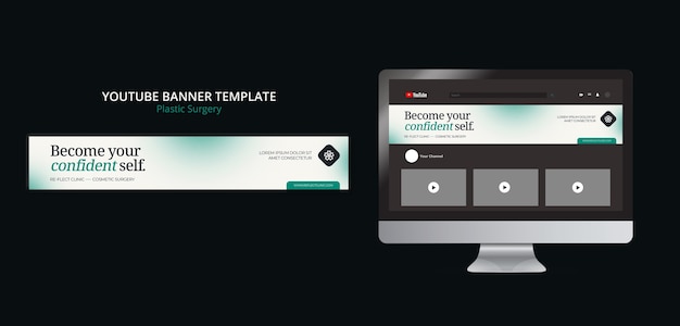 Бесплатный PSD Клиника пластической хирургии шаблон баннера youtube
