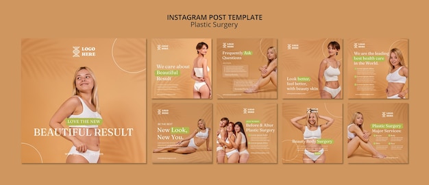 PSD gratuito modello di post di instagram di chirurgia plastica