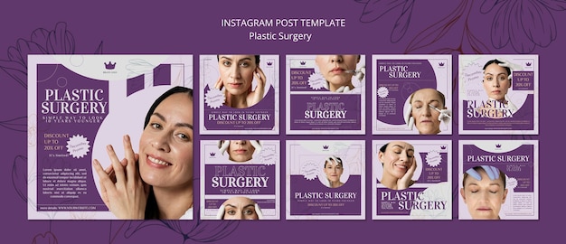Бесплатный PSD Шаблон постов в instagram о пластической хирургии