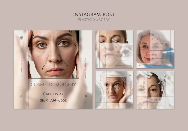 Free PSD plastic surgery instagram posts template