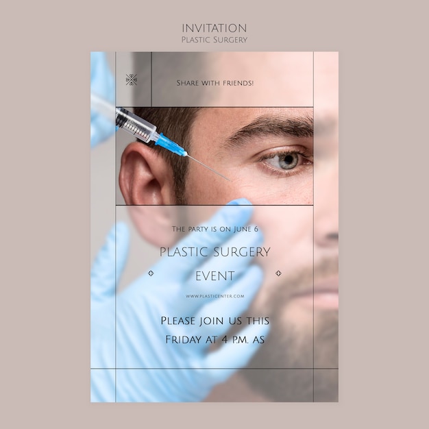 Plastic surgery invitation template