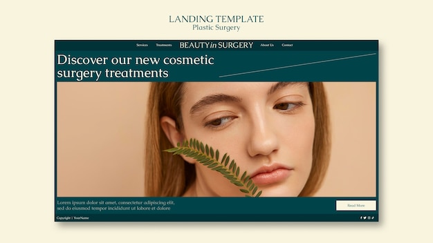 Free PSD plastic surgery landing page template