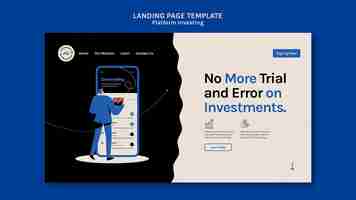 Free PSD platform investing landing page template