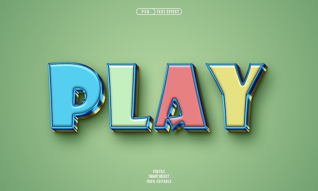 Play 3d editable text effect