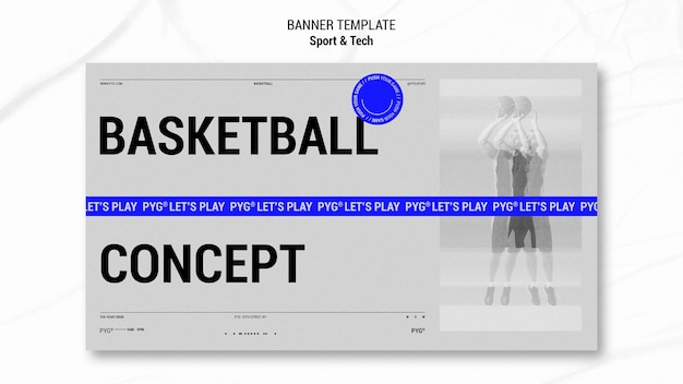 Free PSD play basketball concept banner template