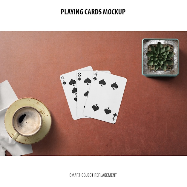 Free PSD playing cards mockup