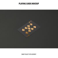 Free PSD playing cards with golden foil mockup