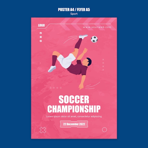 Free PSD playing sport poster template