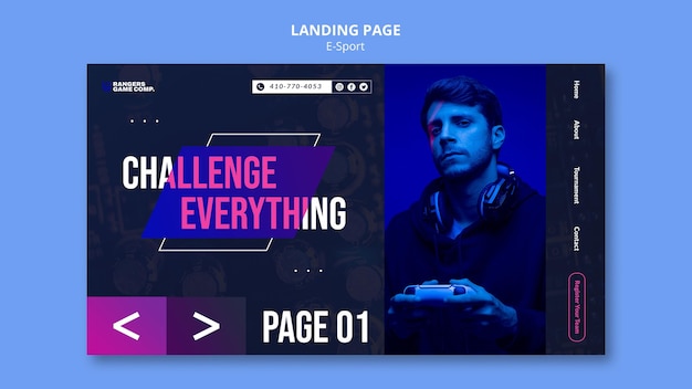 Playing videogames landing page template