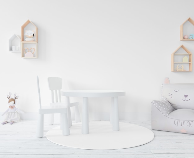 Playroom with toys and furniture