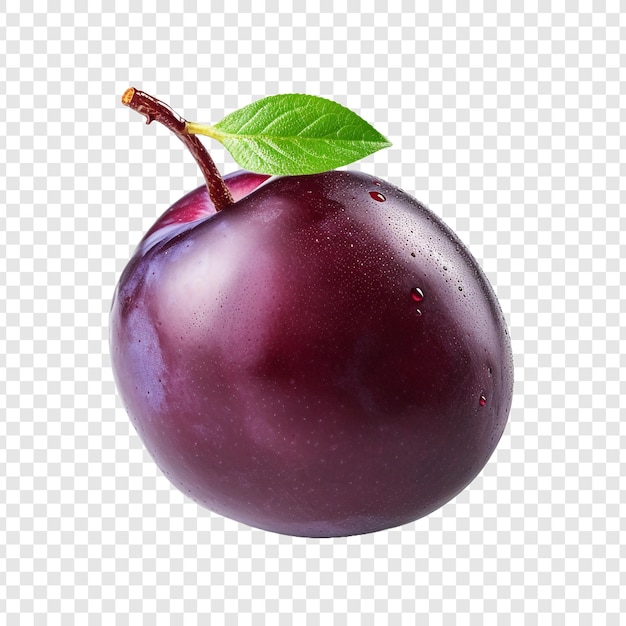 Plum fruit isolated on transparent background