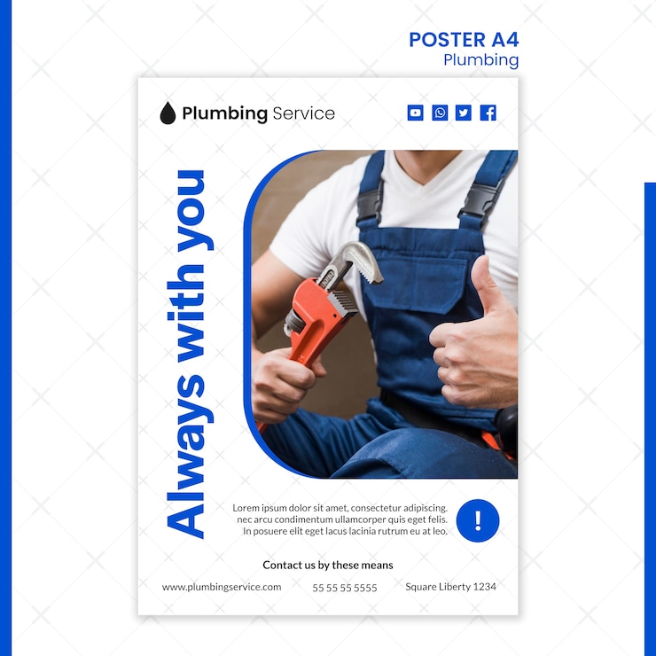 Free PSD plumbing always with you poster
