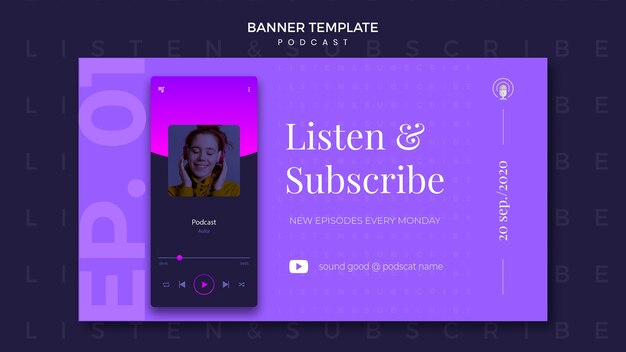 Free PSD podcast concept banner template