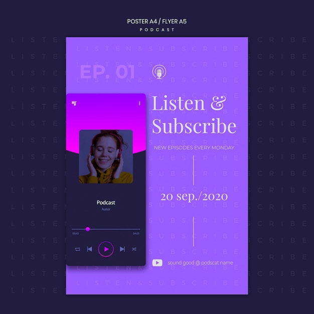 Free PSD podcast concept flyer template