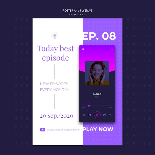 Free PSD podcast concept flyer template