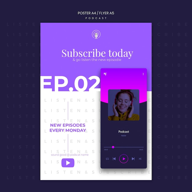 Free PSD podcast concept flyer template