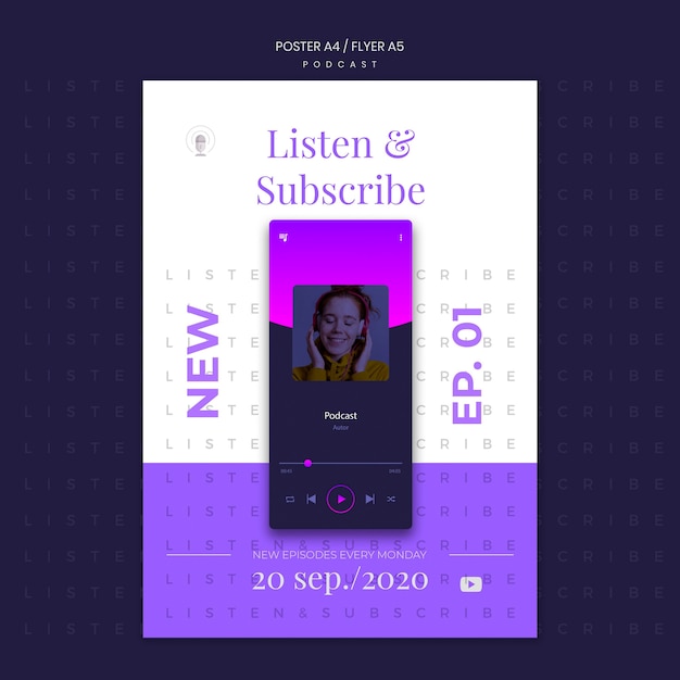 Free PSD podcast concept poster template