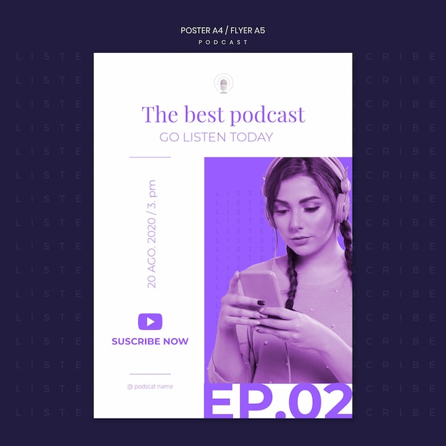 Free PSD podcast concept poster template