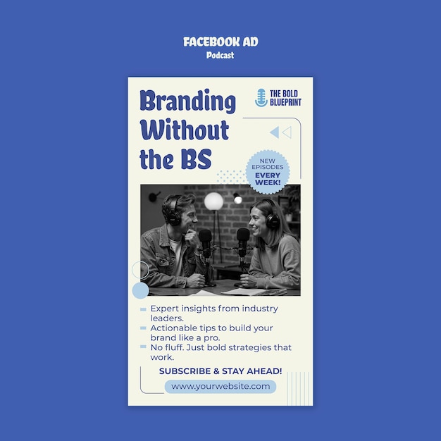 Podcast facebook ad template design