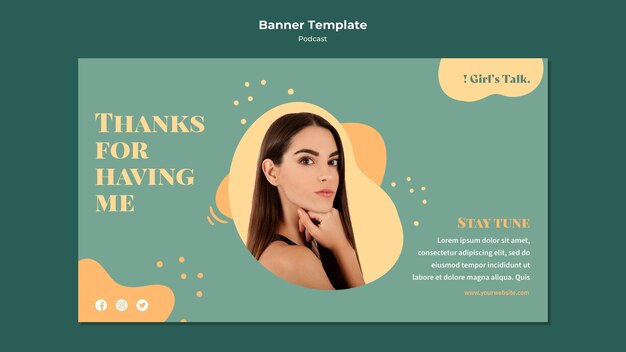 ポッドキャスト水平バナーテンプレート