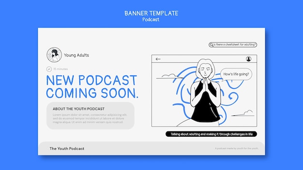 ポッドキャスト水平バナーテンプレート