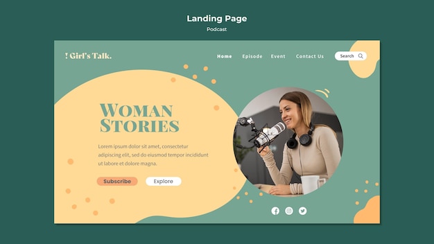 Podcast landing page template