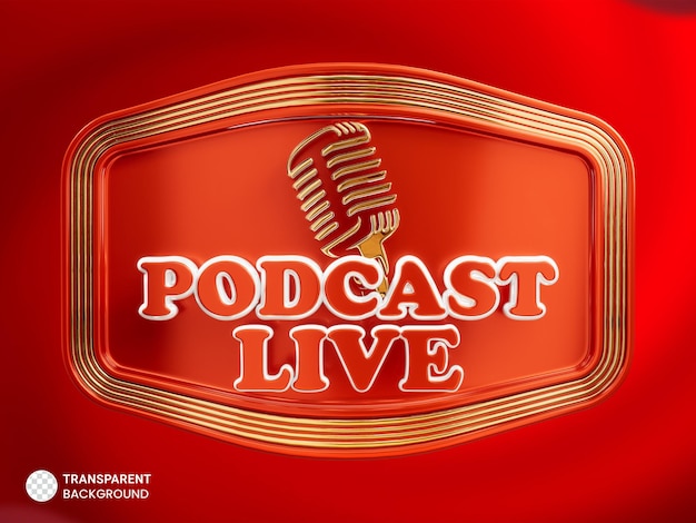 Podcast live show 3d social media banner