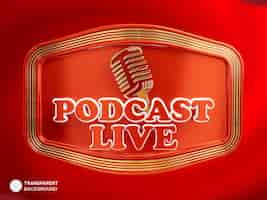 Free PSD podcast live show 3d social media banner