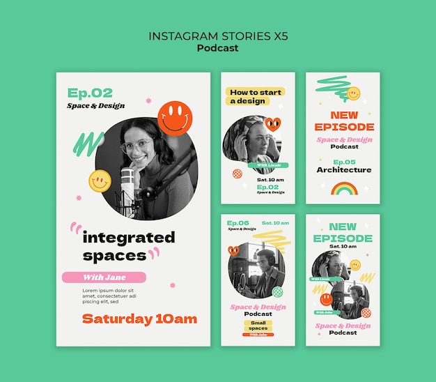 Podcast template design