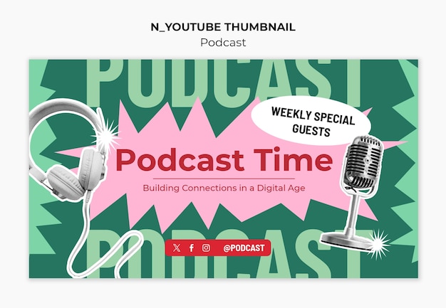 Free PSD podcast template design