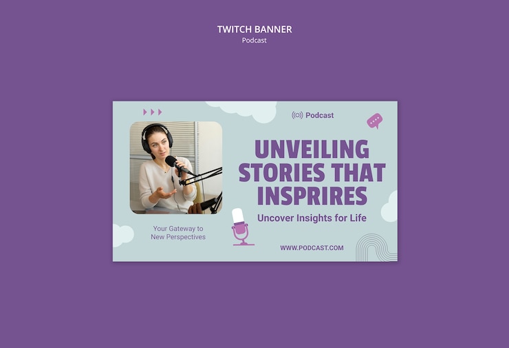 Free PSD podcast template design