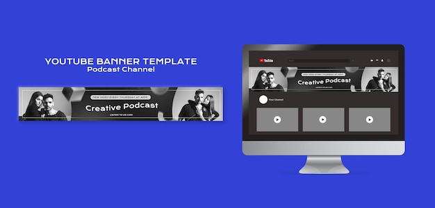 Free PSD podcast youtube banner template