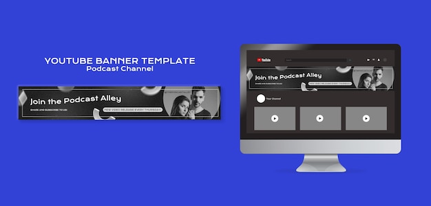 Free PSD podcast youtube banner template