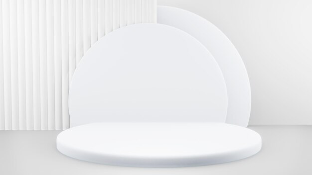 제품 프레 젠 테이 션 3d 렌더링 3d 그림에 대 한 추상 흰색 구성의 연단